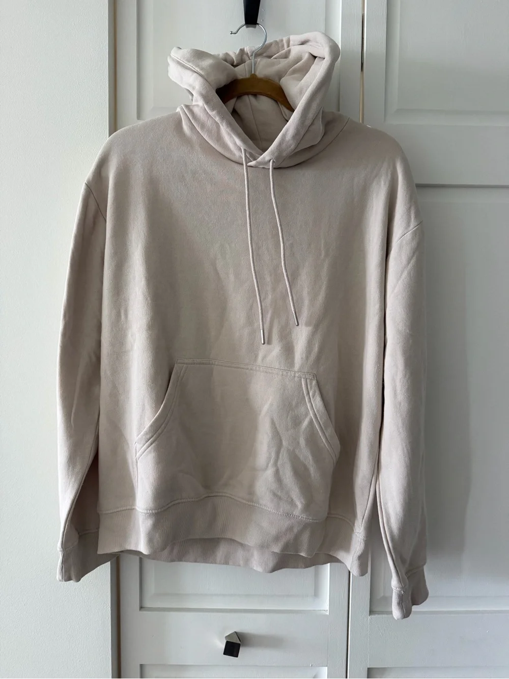 H&M Oversized Hoodie Sweatshirt Beige Taupe Size Small - Picture 3 of 14